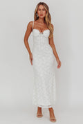 Passione Tied Bust Lace Maxi Dress White