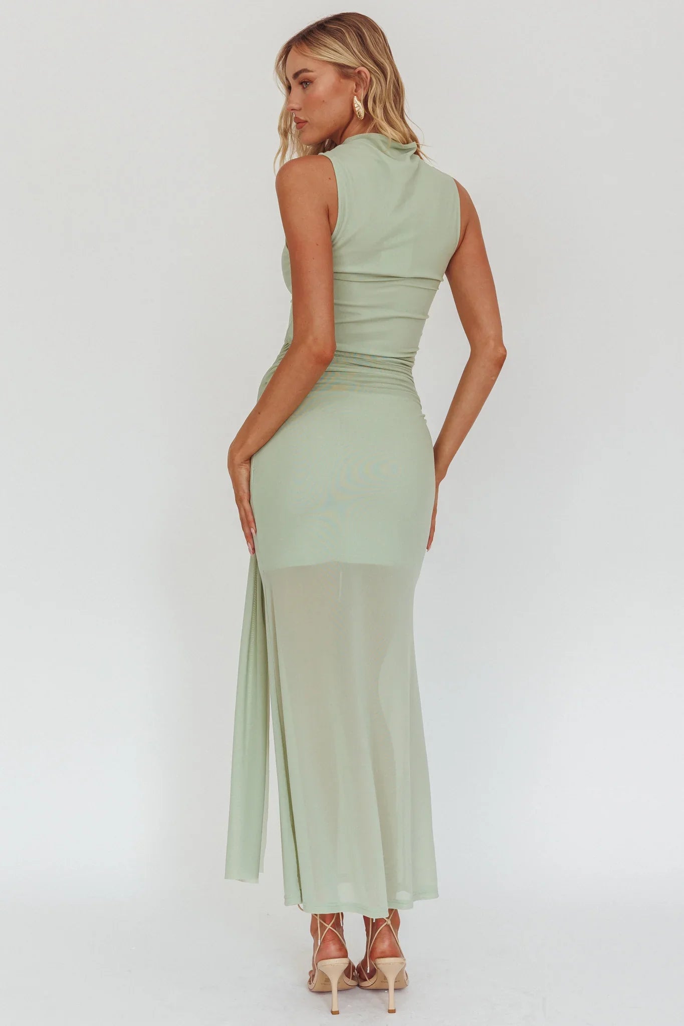 Girl's Night Waist Sash Maxi Dress Sage