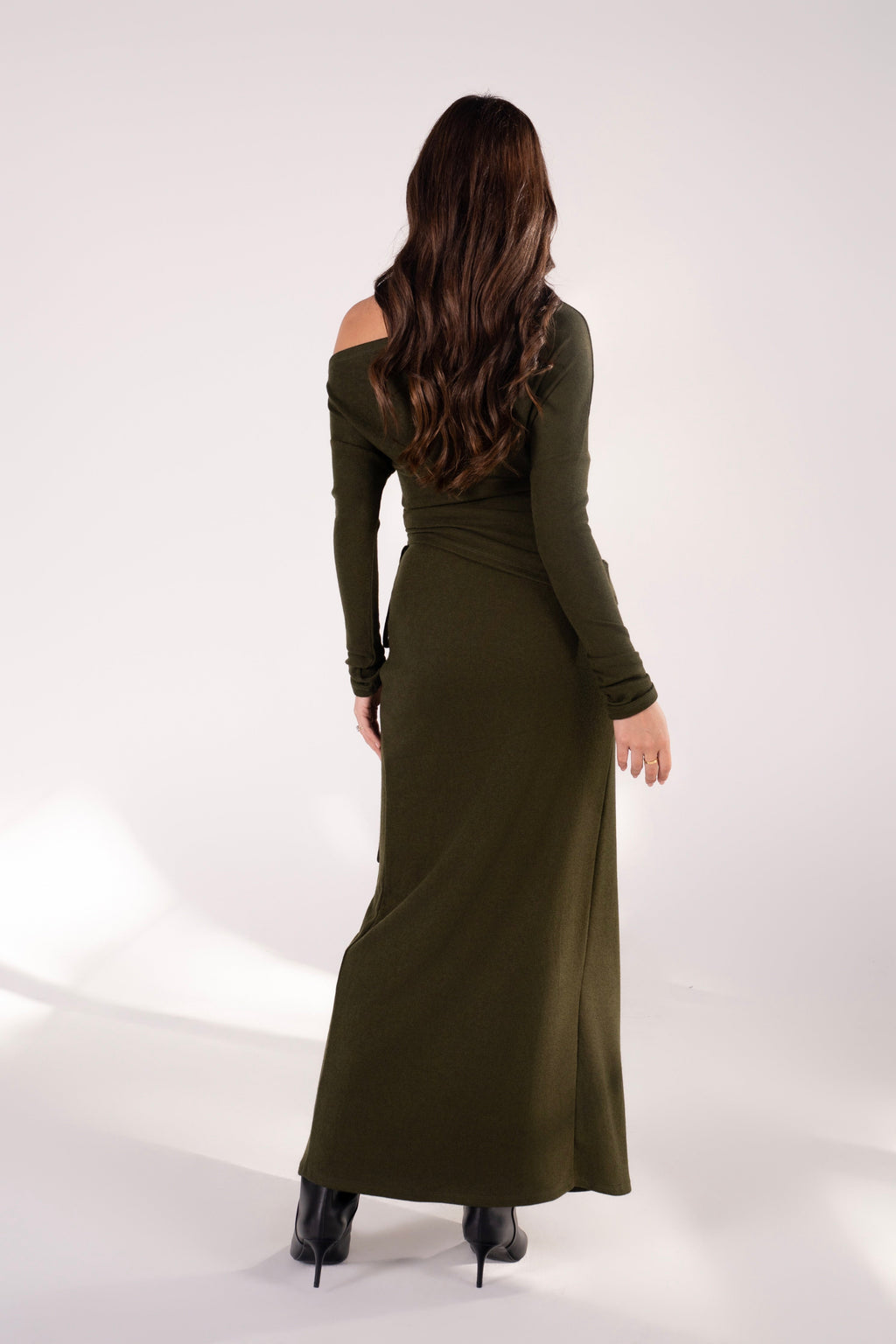 Indy Green Drop Shoulder Top & Wrap Maxi Skirt Set