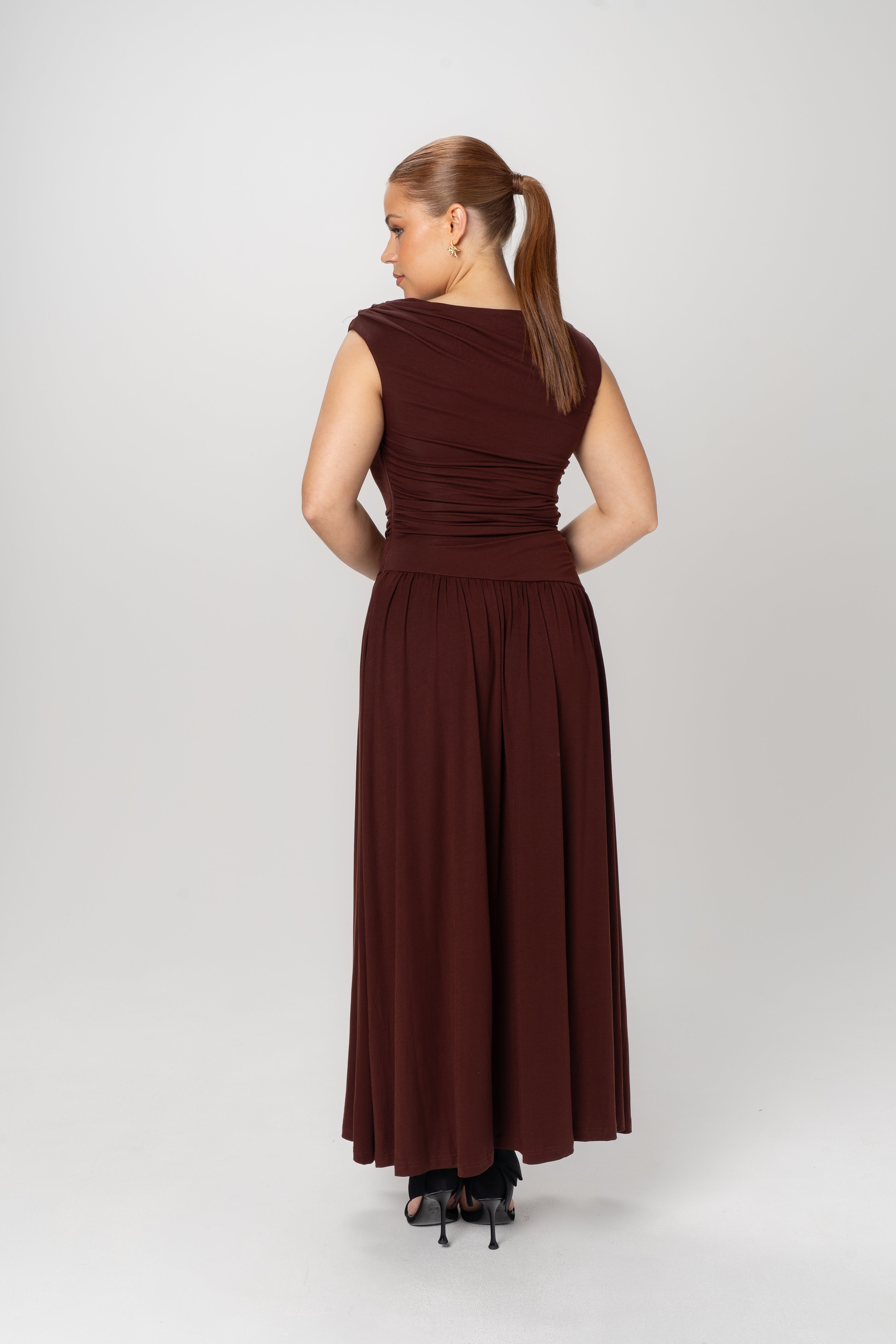 Niamh Asymmetrical Drop Waist Maxi Dress