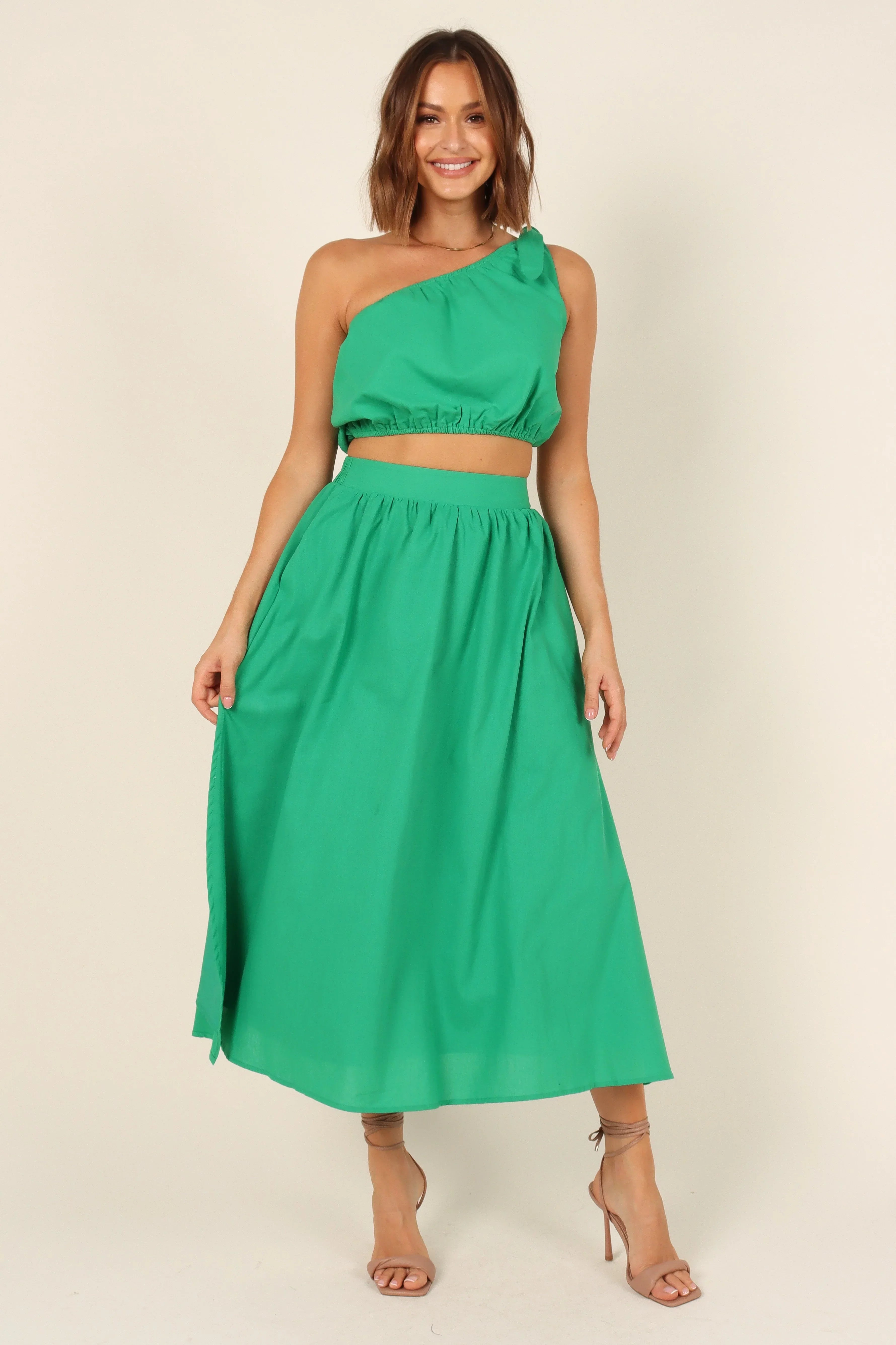 Isla One Shoulder Top - Green