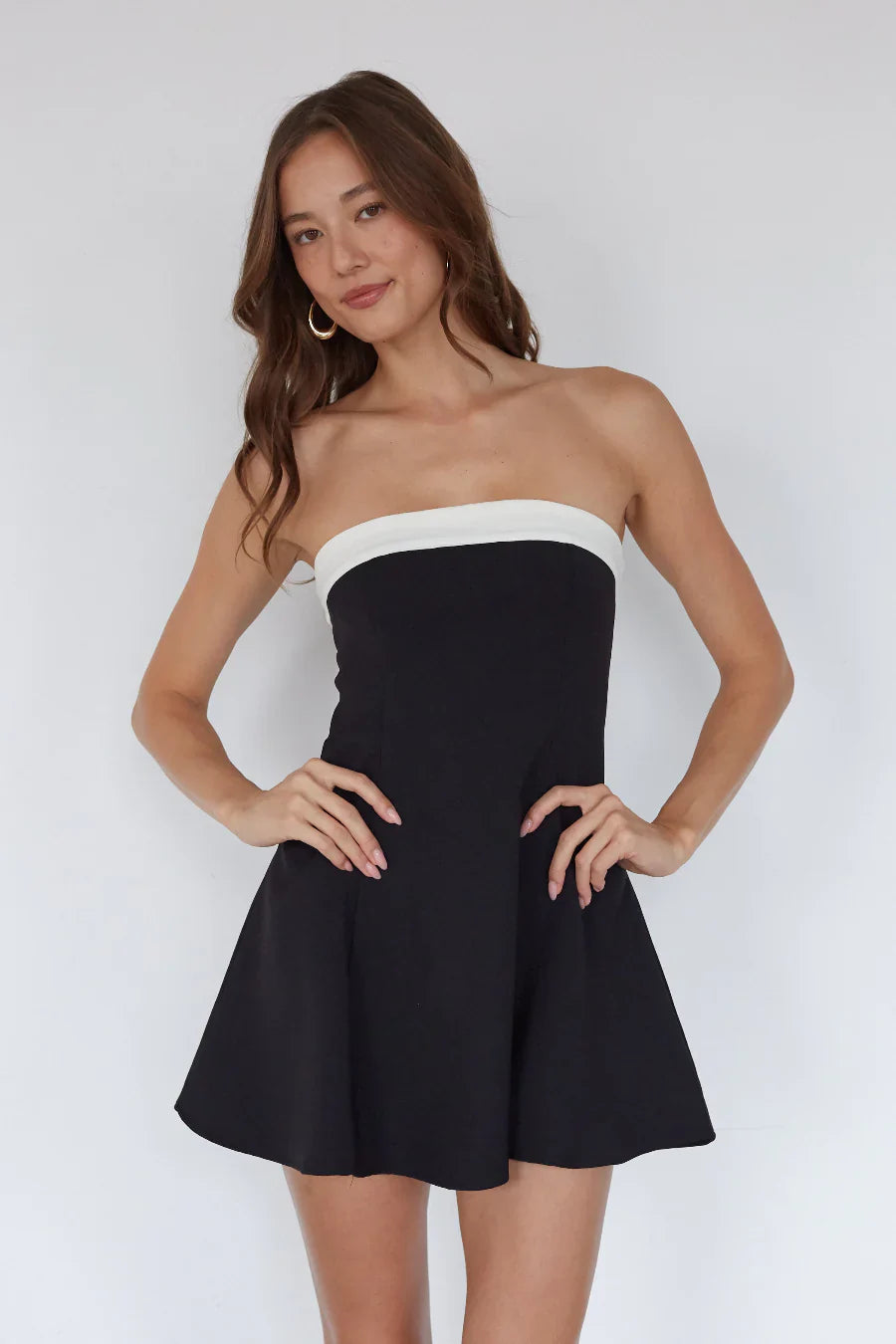 Natalya Contrast Babydoll Mini Dress